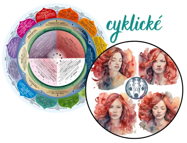 cyklické kolečko koláž z cyklických žen