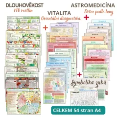 Sada listů Dlouhověkost + Vitalita + Astromedicína + Symbolika zubů