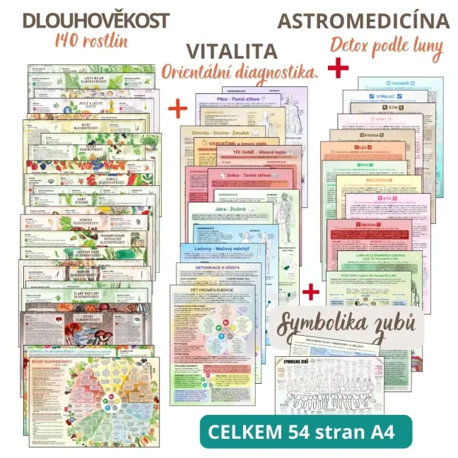 Sada listů Dlouhověkost + Vitalita + Astromedicína + Symbolika zubů