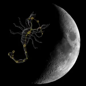 Dorůstající luna ve štíru